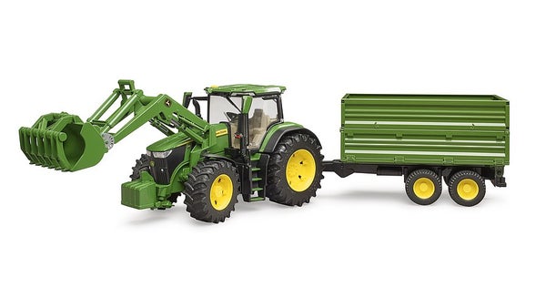 JOHN DEERE 7 R 350, JOSSA ETUKUORMAAJA JA PER&Auml;VAUNU
