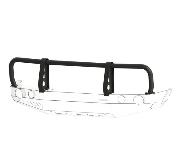 Bullbar leveill&auml; lokasuojilla V33 Mitsubishi Pajero II 1991&ndash;1999 etupuskuriin