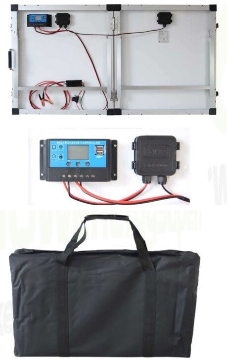 BRIGHTSOLAR 80W KANNETTAVA JA TAITETTAVA AURINKOPANEELI, SIS. S&Auml;&Auml;TIMEN